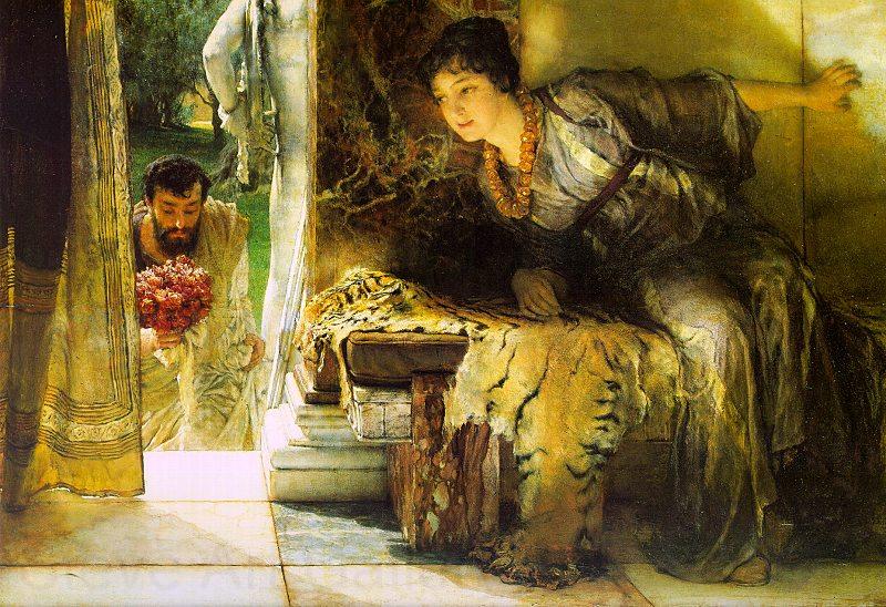 Alma Tadema Welcome Footsteps Norge oil painting art